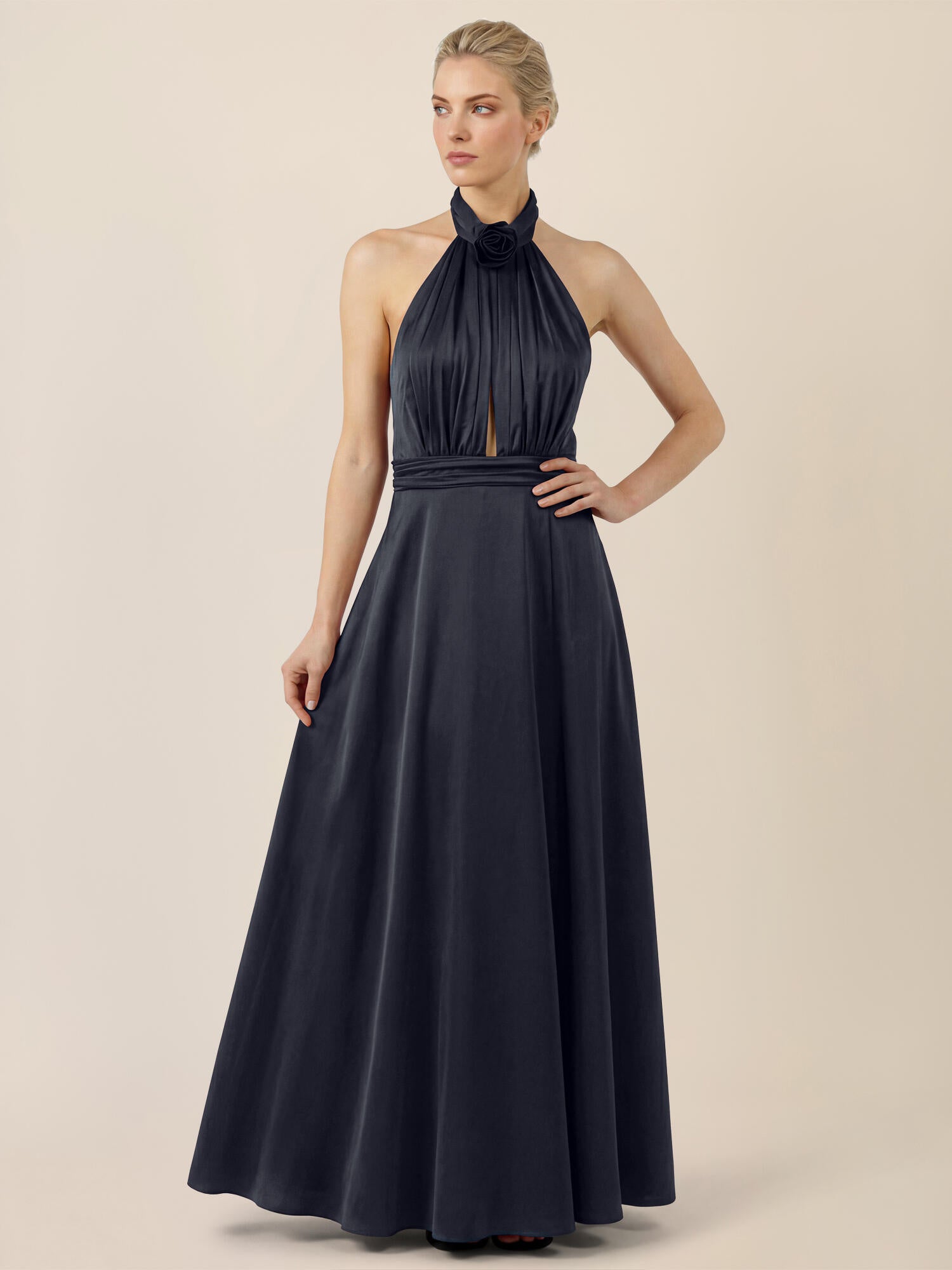 Neckholderkleid Maxi - 42874 - Blau
