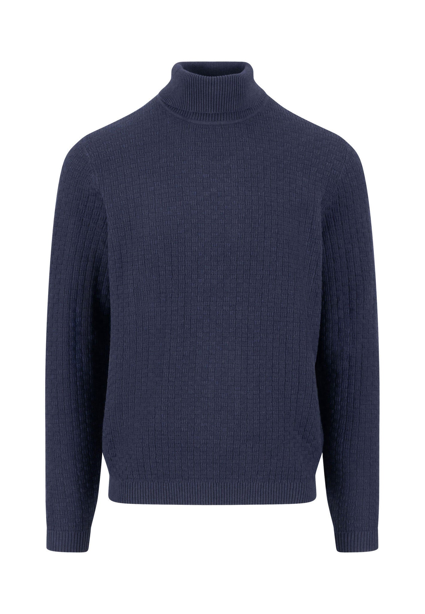 Strickpullover mit Rollkragen - 690-navy - Blau