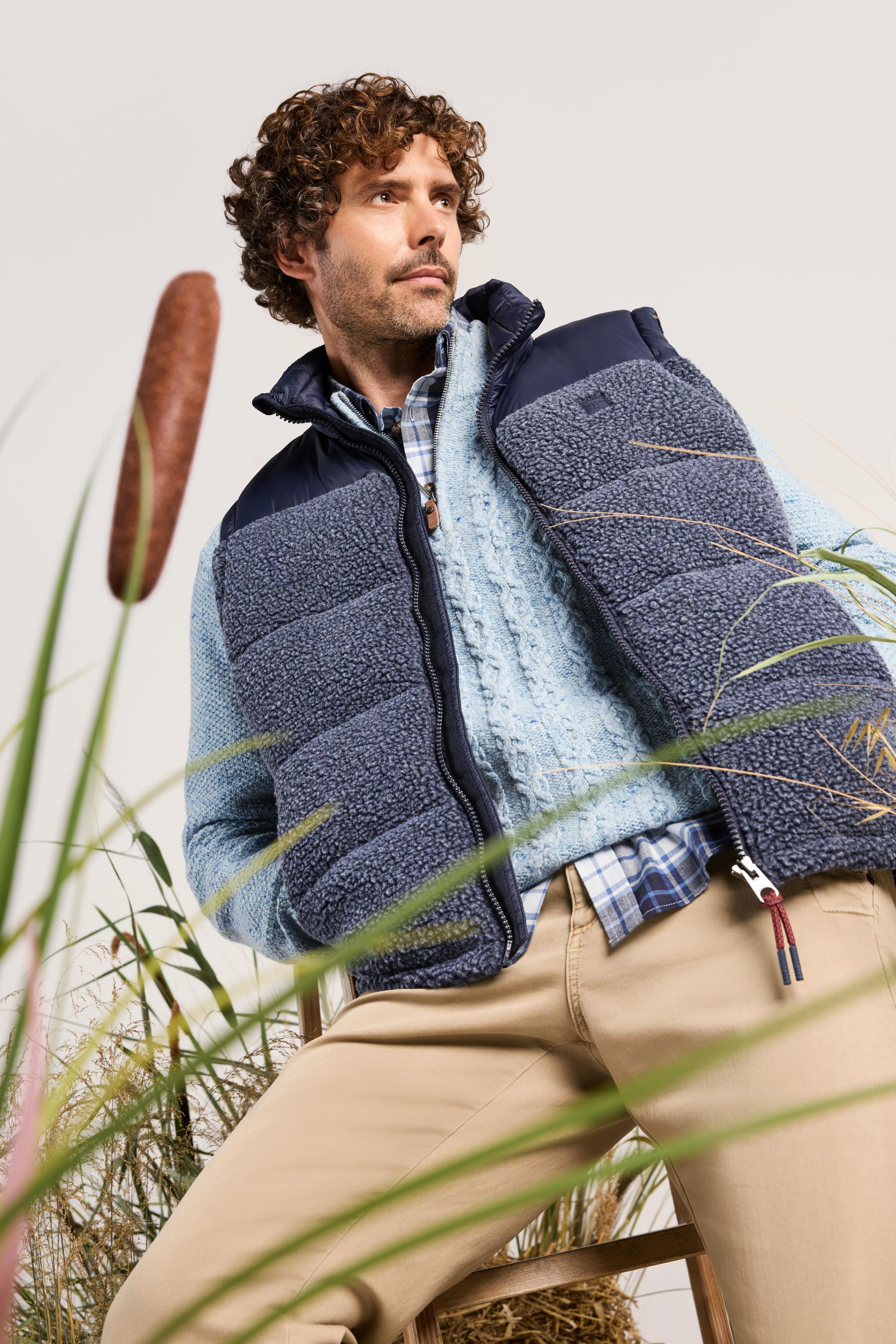 Weste mit Stehkragen - 688-dark navy - Blau