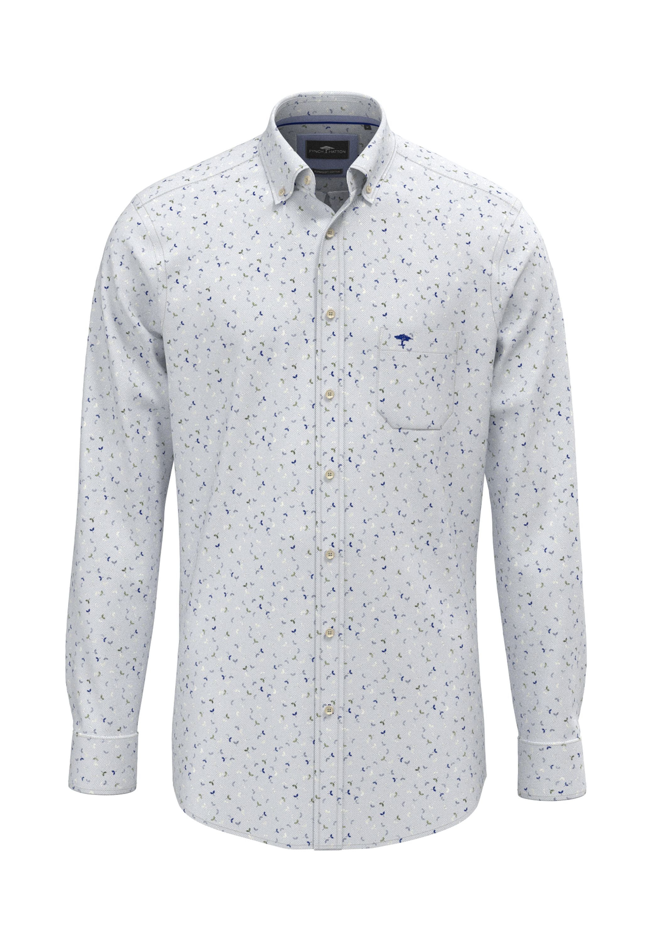 Hemd Casual Fit Baumwolle - 653-new breeze - Blau