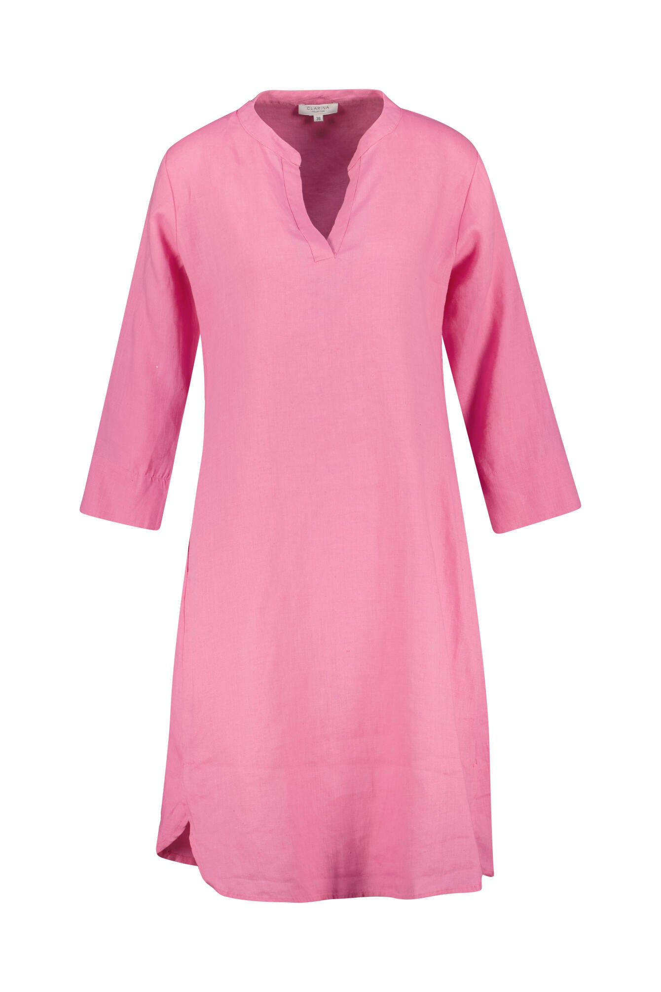 Freizeitkleid Midi aus Leinen - 415 PINK - Rosa