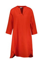 Freizeitkleid Midi aus Leinen - 451 GERANIE - Rot