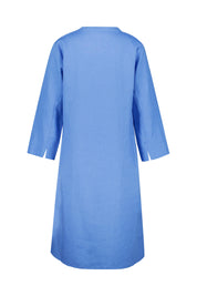 Freizeitkleid Midi aus Leinen - 647 AZUR - Blau
