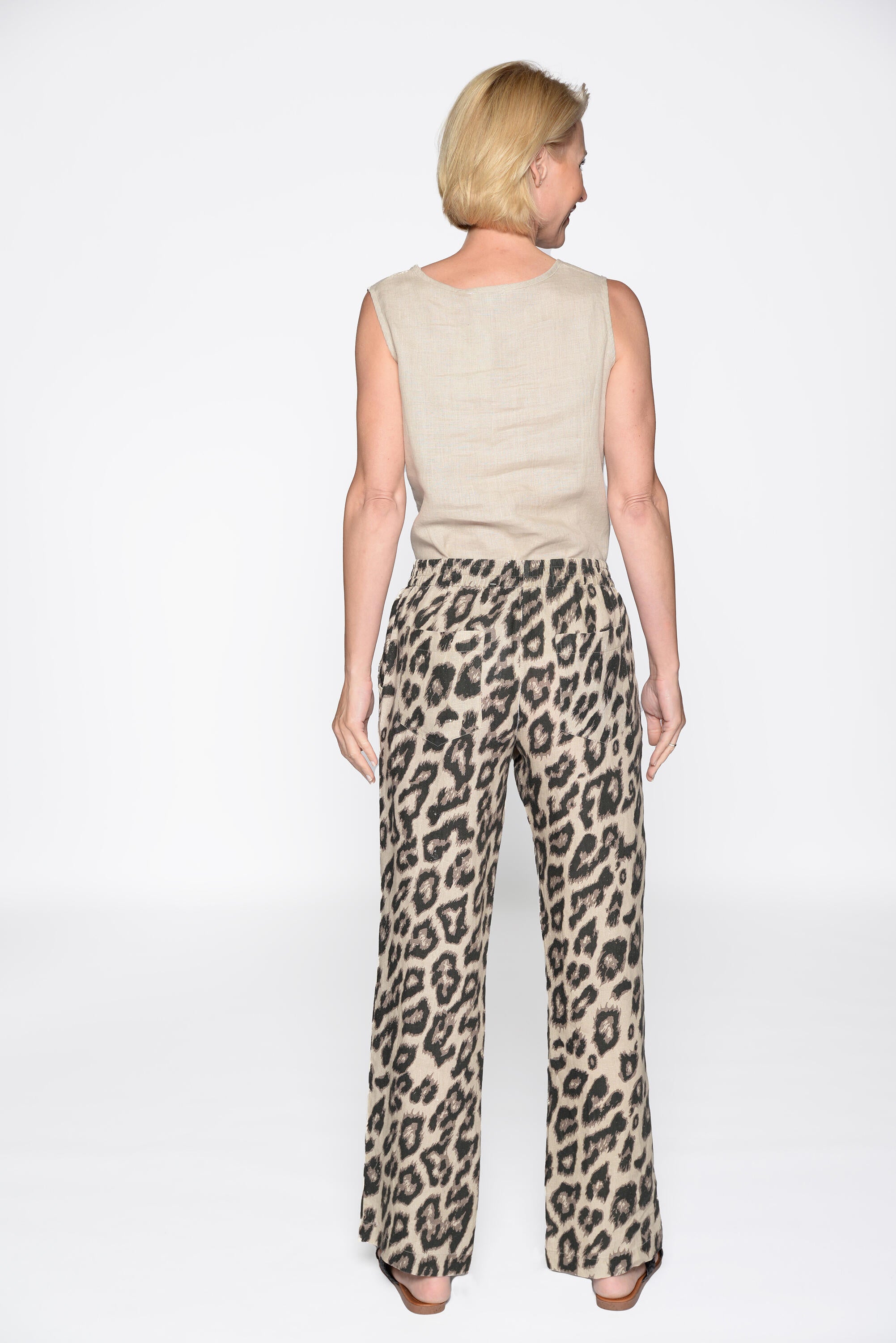 Leinenhose Wide Leg - 248 NATUR COMBO - Beige