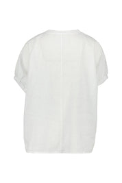 Leinenbluse kurzärmelig - 101 101 WHITE - Weiß
