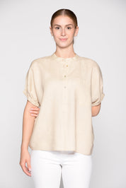 Leinenbluse kurzärmelig - 209 209 SAND - Beige