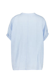 Leinenbluse kurzärmelig - 601 601 BLUE - Blau