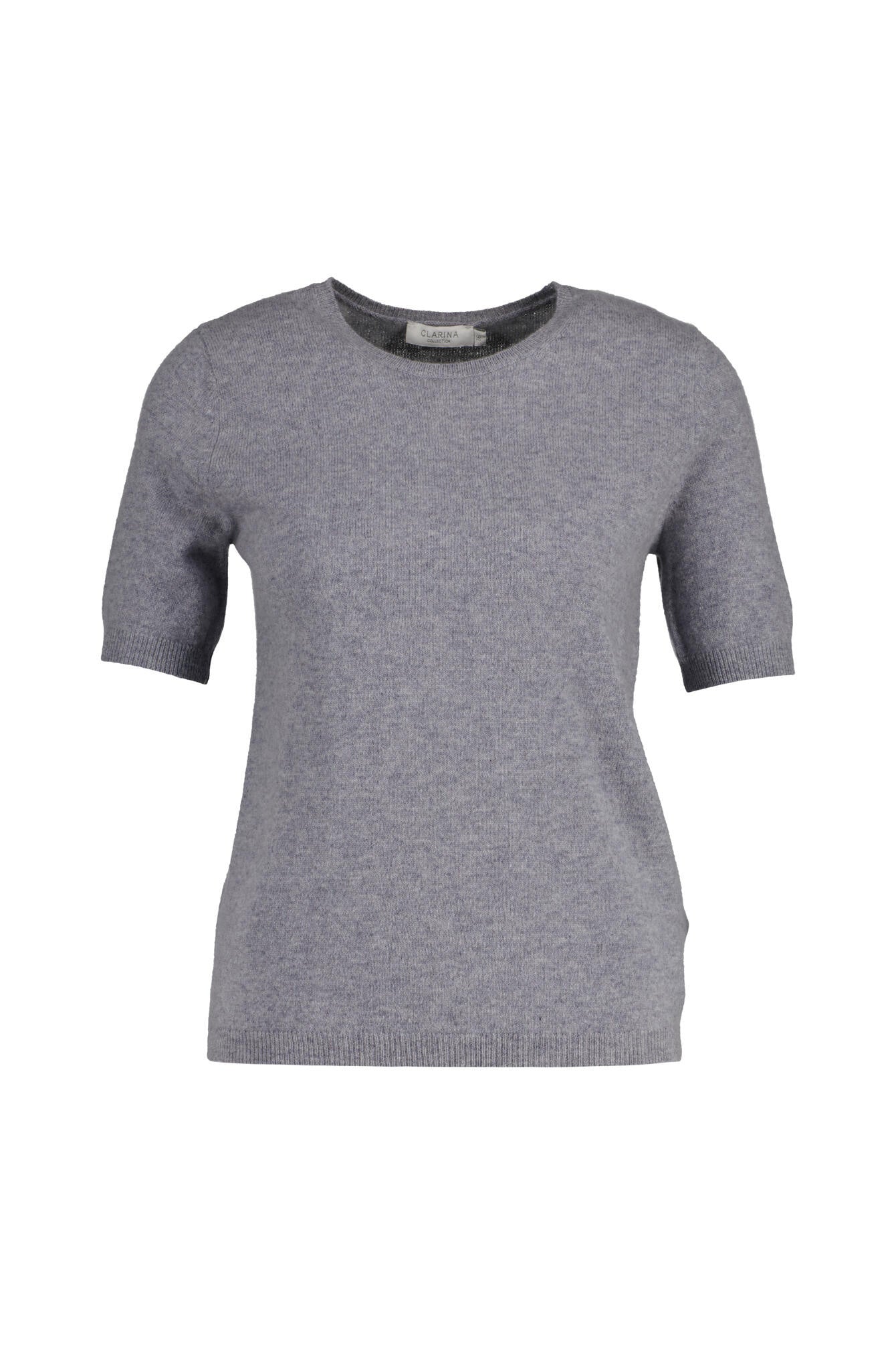 Strick-T-Shirt aus Kaschmir - 800 800 GRAU MEL. - Grau