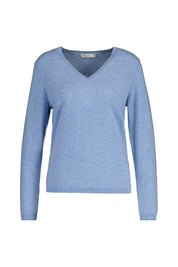 Strickpullover aus Kaschmir - 612 612 BLEU MEL. - Blau