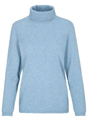 Rollkragenpullover aus Kaschmir - 612 612 BLEU MEL. - Blau