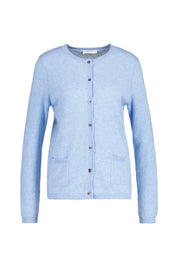 Strick-Cardigan aus Kaschmir - 612 612 BLEU MEL. - Blau