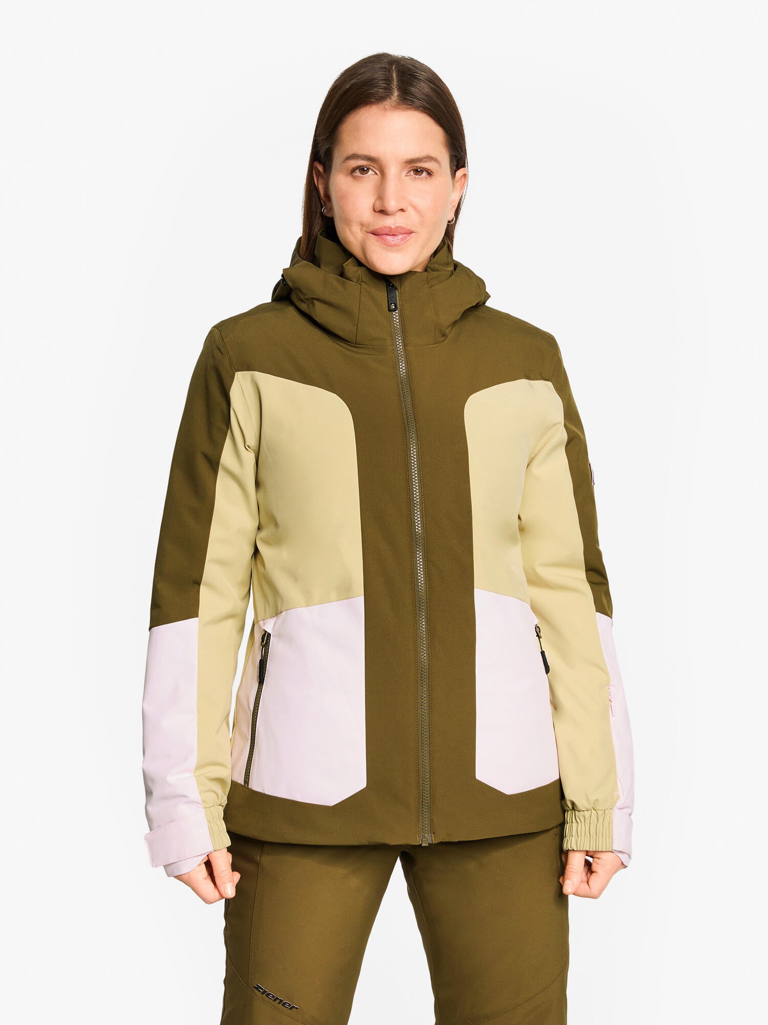 Skijacke TARLA-Z mit Kapuze - 99-seaweed - Khaki