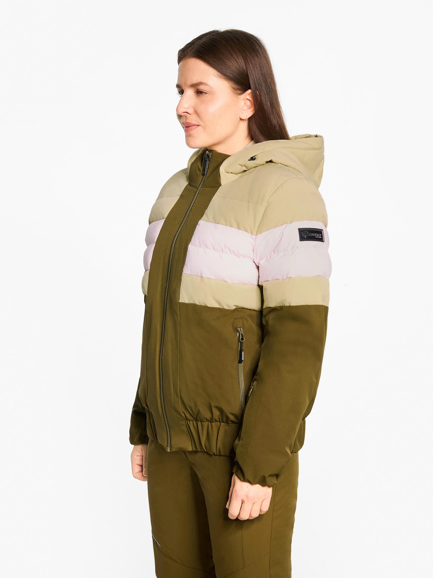 Skijacke TINDIA-Z mit Kapuze - 99-seaweed - Khaki
