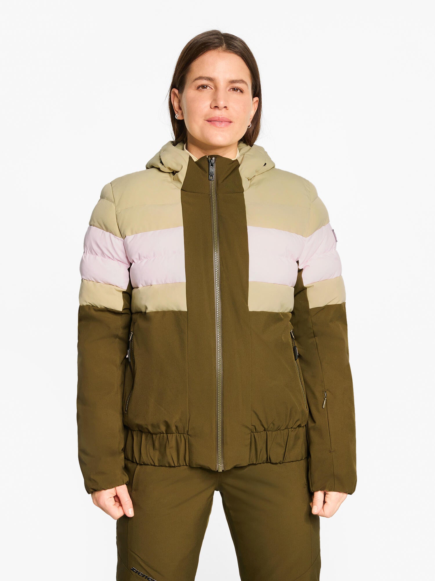 Skijacke TINDIA-Z mit Kapuze - 99-seaweed - Khaki