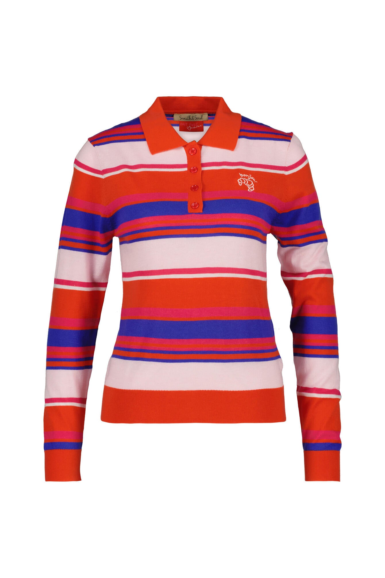 Strickpoloshirt aus Viskosemix - 1437 - Rot