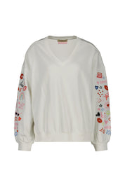 Sweatshirt Oversized Fit - 104 - Weiß