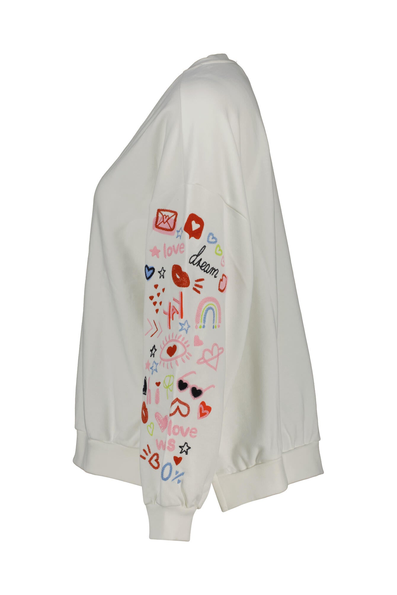 Sweatshirt Oversized Fit - 104 - Weiß