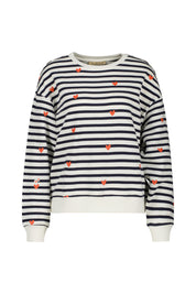 Sweatshirt aus Baumwolle - 606 - Blau | Weiß