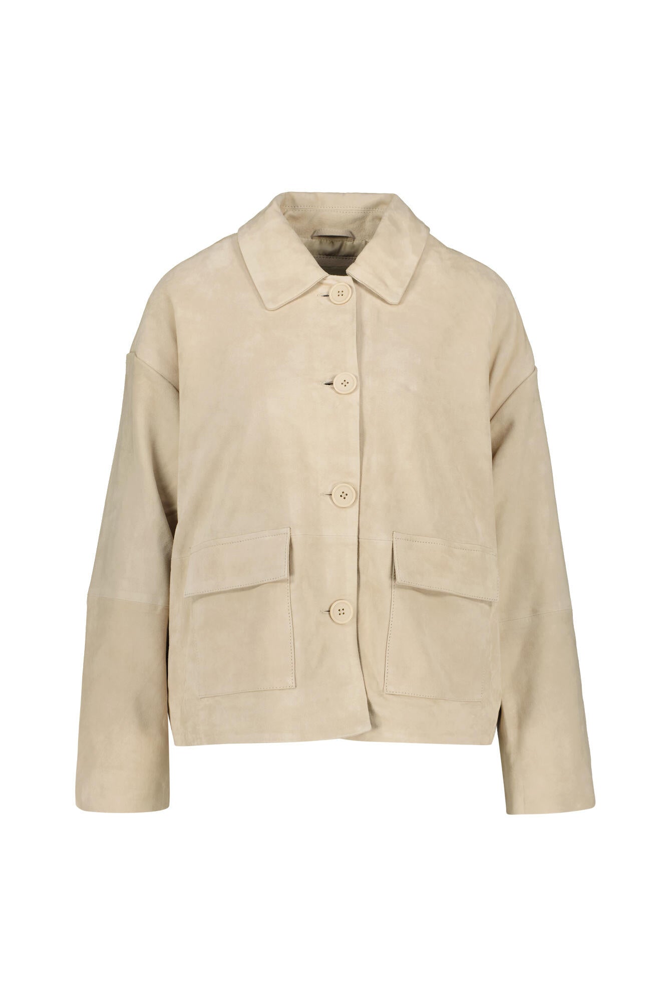 Lederjacke aus Veloursleder - 102 - Beige