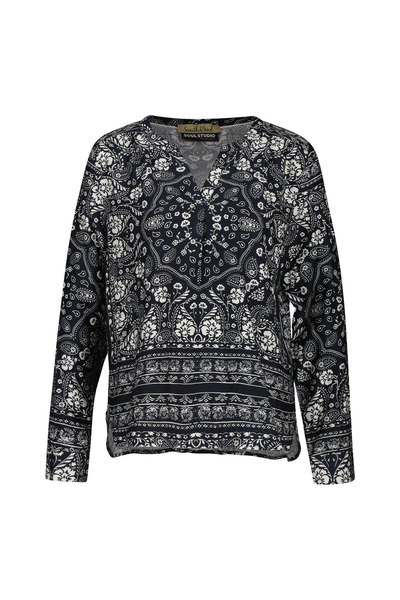 Bluse aus Viskose - 1606 - Blau