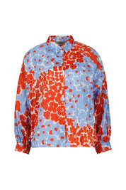 Bluse aus Baumwolle - 1602 - Blau