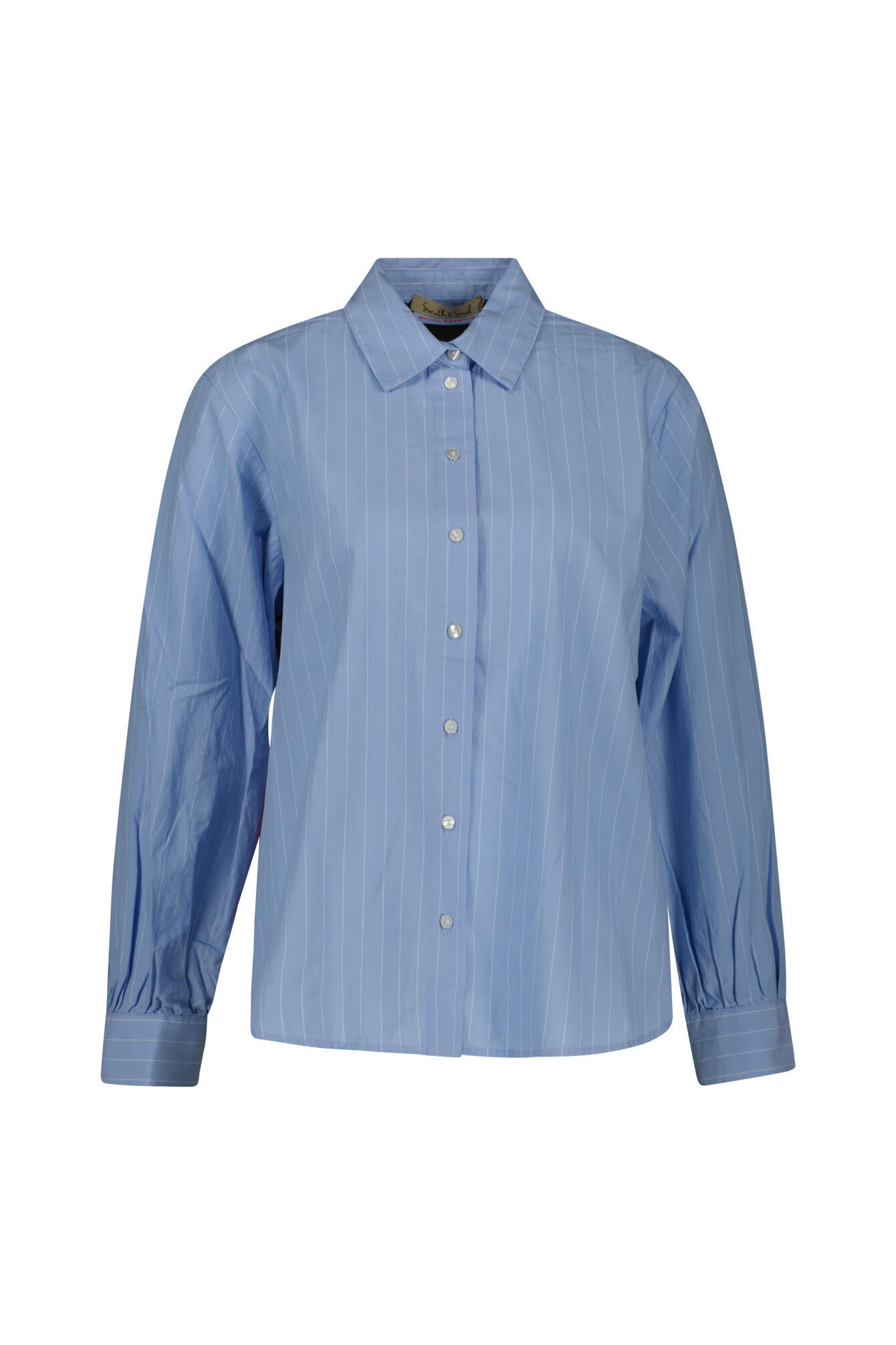 Bluse gestreift mit Backprint - 1602 - Blau