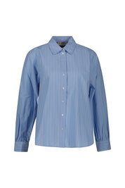 Bluse gestreift mit Backprint - 1602 - Blau