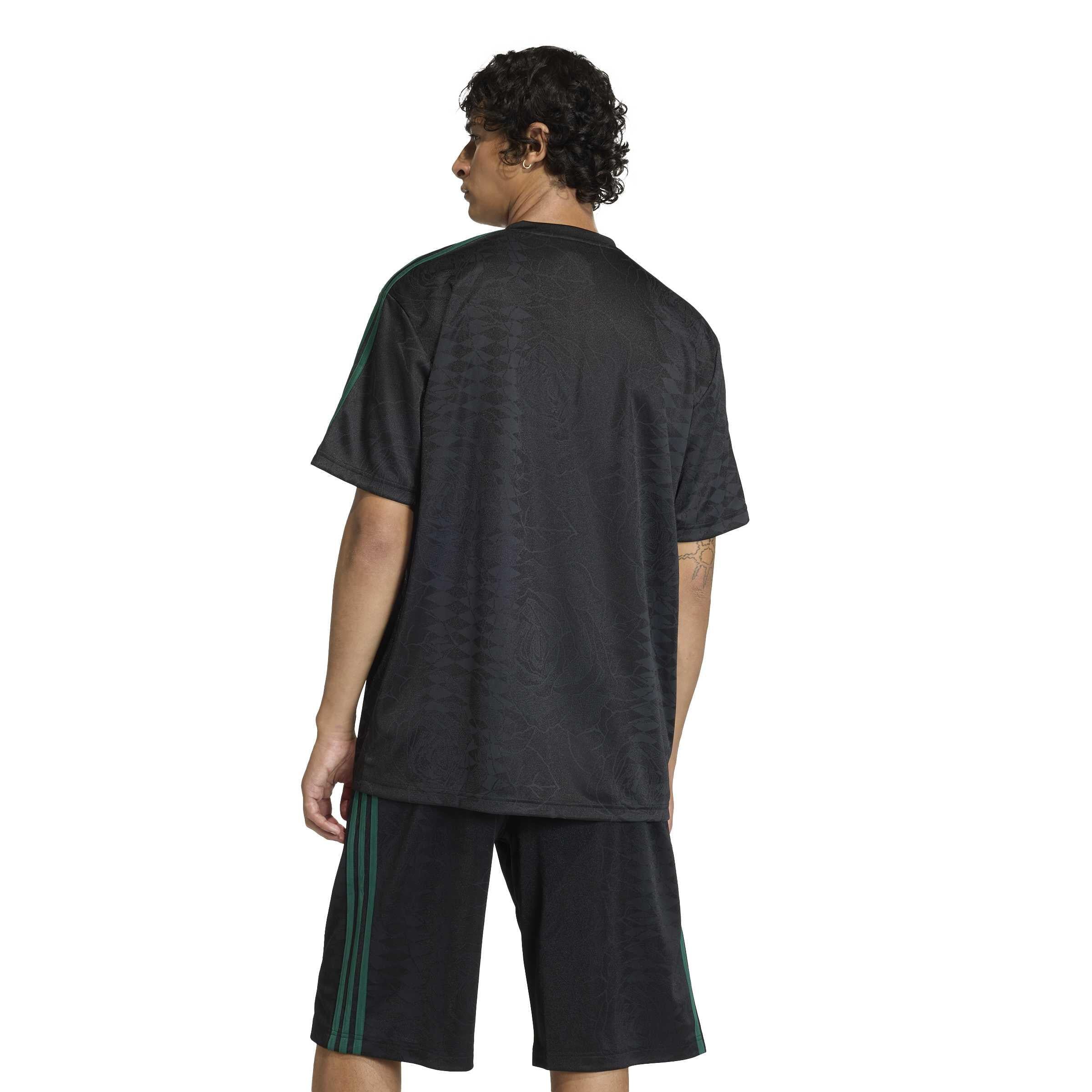 Jersey Regular Fit Floral Muster - BLACK/CGREEN - Schwarz