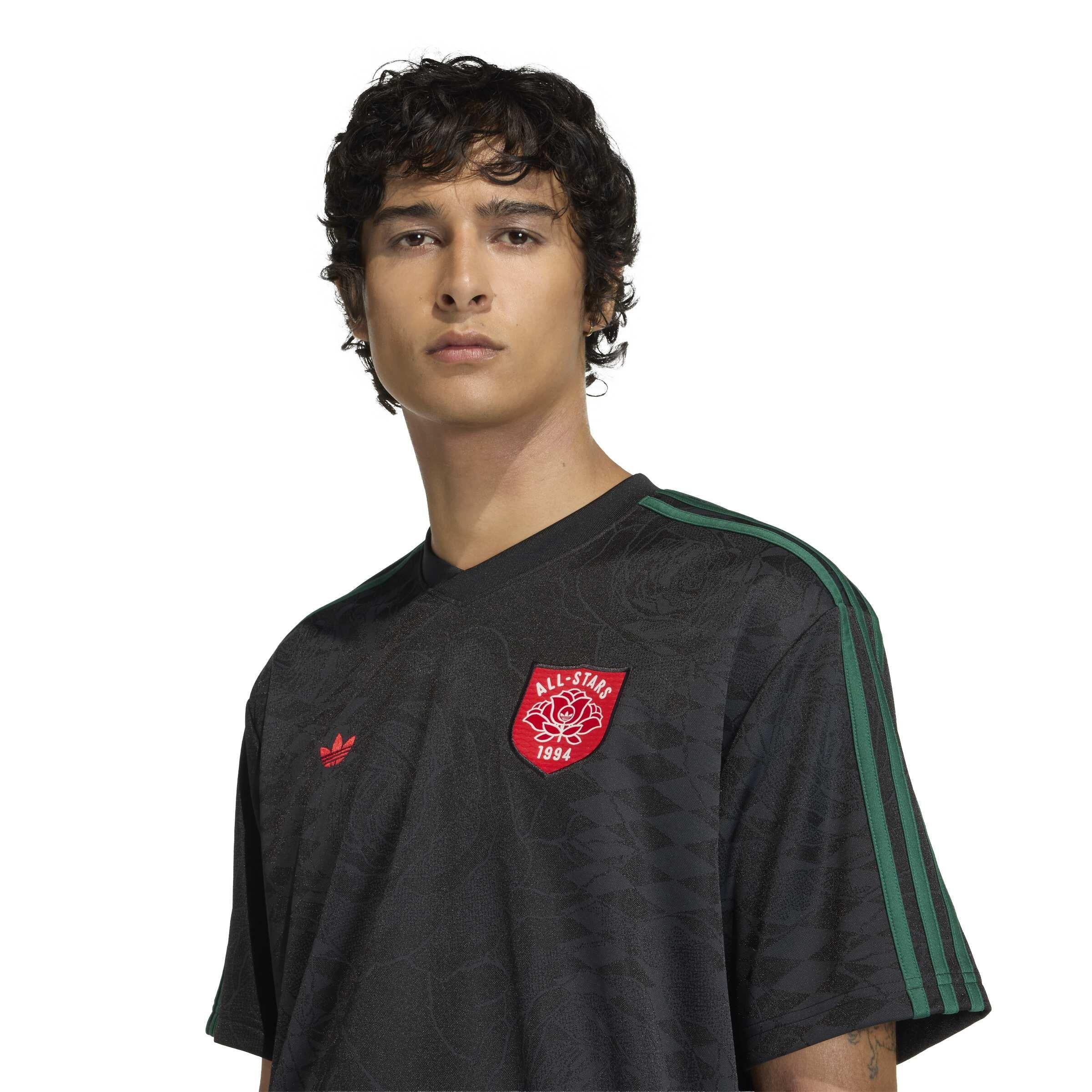 Jersey Regular Fit Floral Muster - BLACK/CGREEN - Schwarz