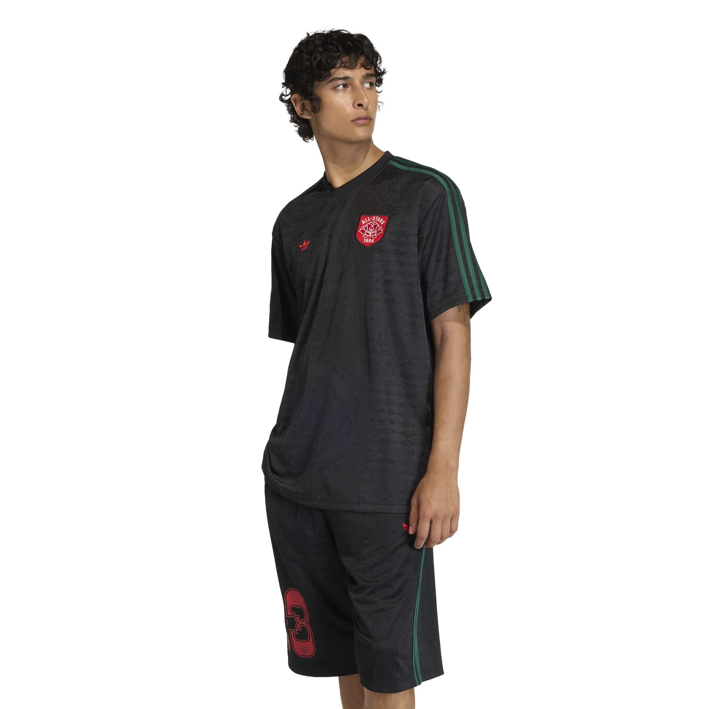 Jersey Regular Fit Floral Muster - BLACK/CGREEN - Schwarz