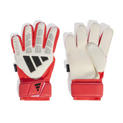 Torwarthandschuhe PREDATOR MATCH FINGERSAVE JUNIOR - WHITE/LUCRED/BLACK - Weiß | Rot
