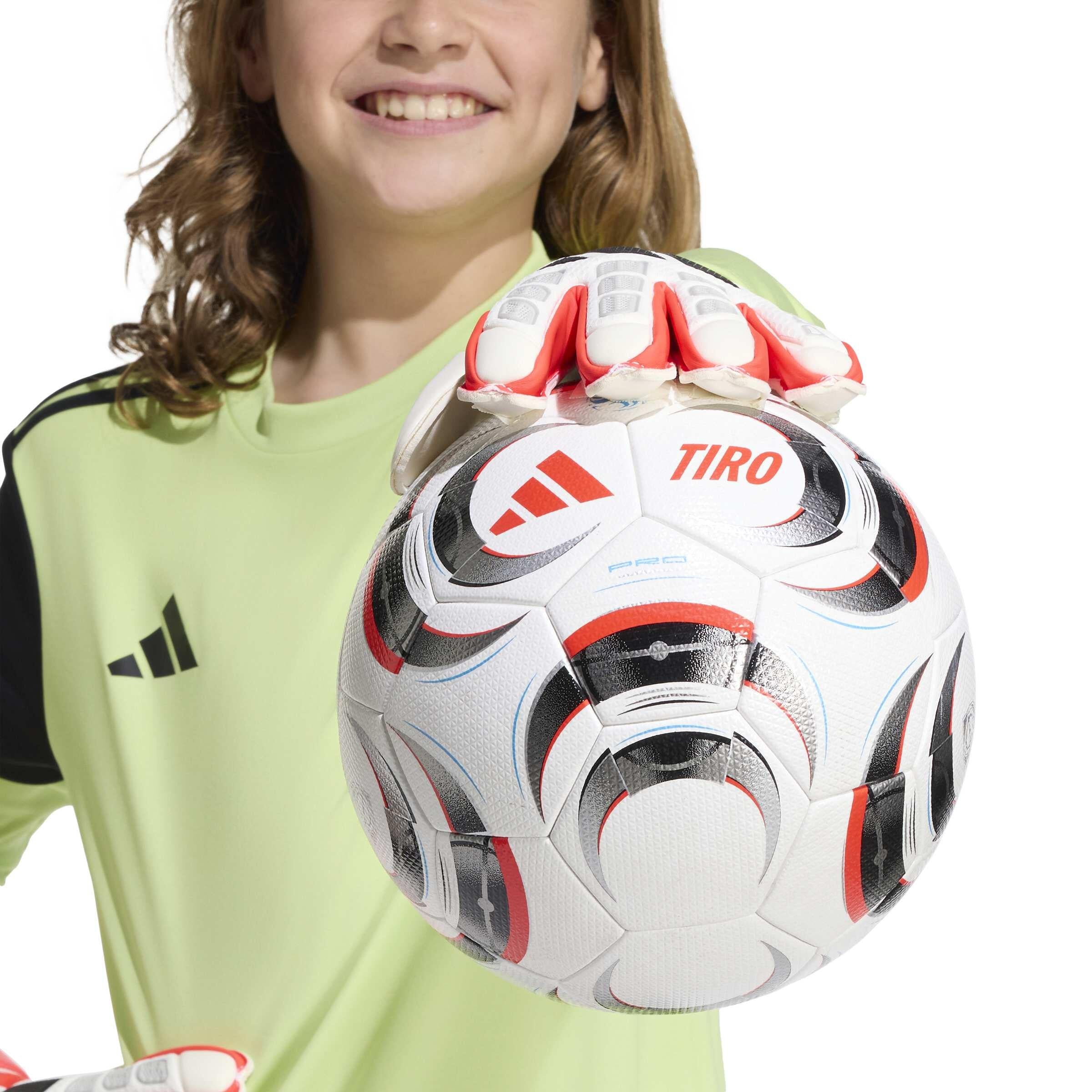 Torwarthandschuhe PREDATOR MATCH FINGERSAVE JUNIOR - WHITE/LUCRED/BLACK - Weiß | Rot
