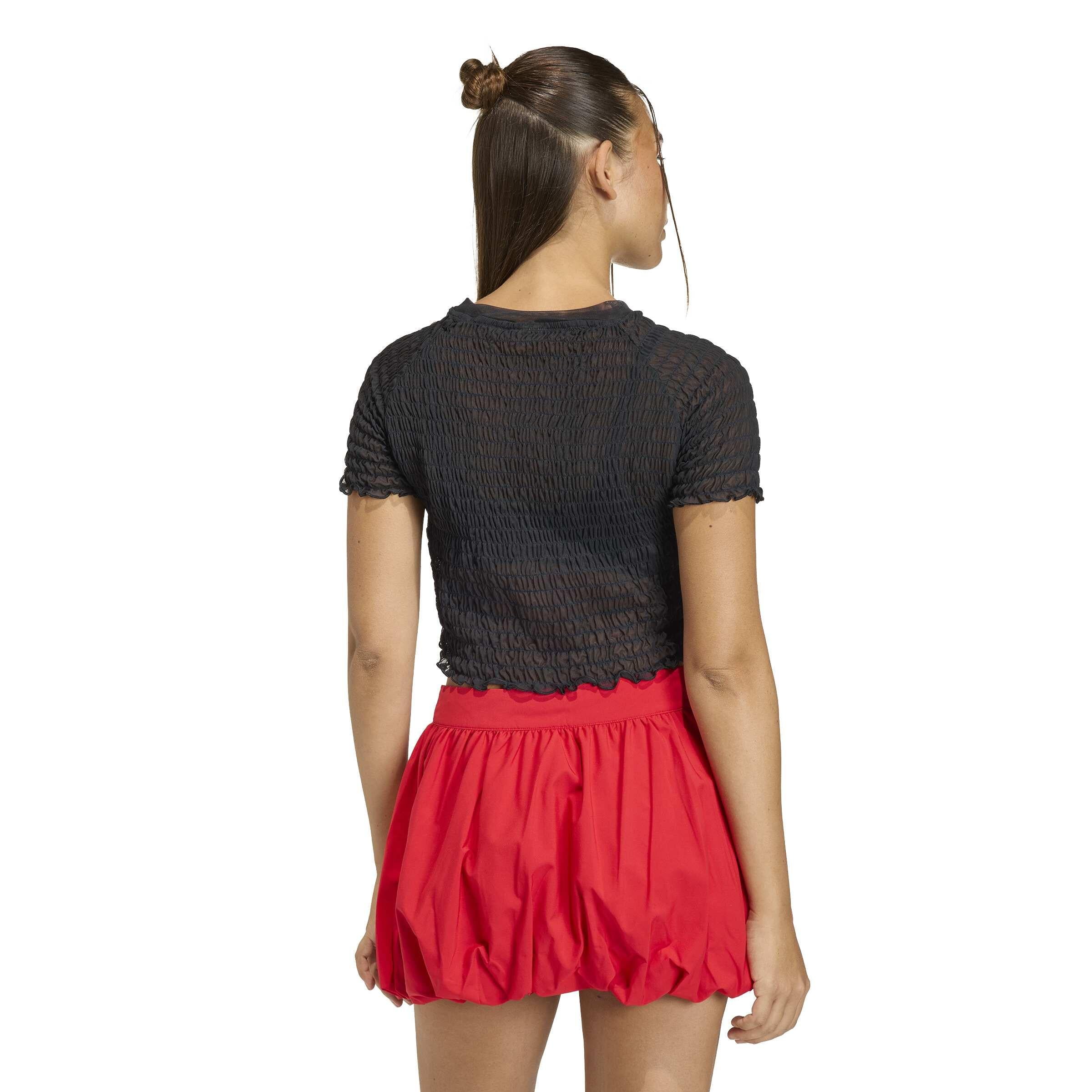 Funktionsshirt SMOCKED cropped - BLACK - Schwarz