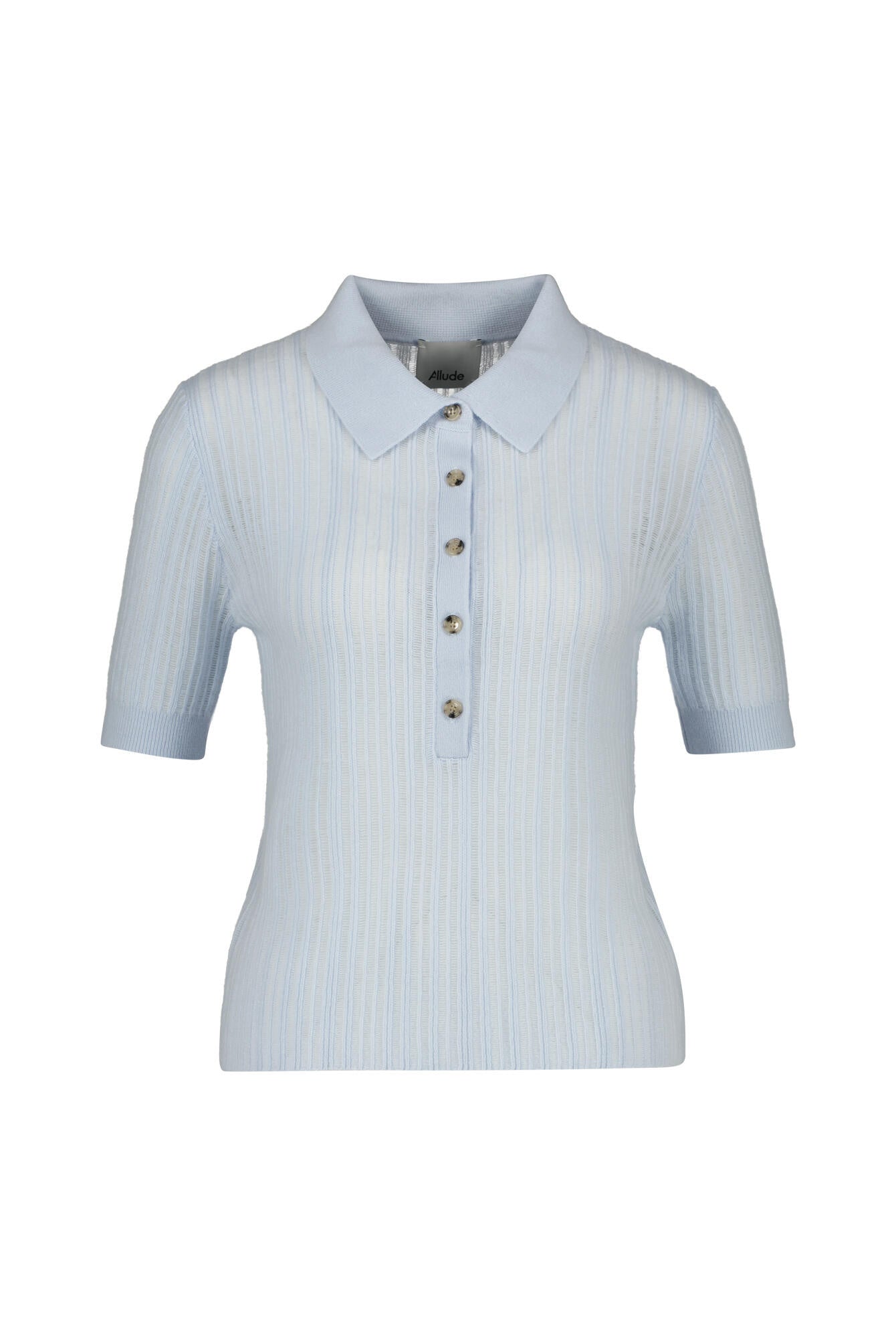 Strickpoloshirt aus Kaschmir - 10 - Blau