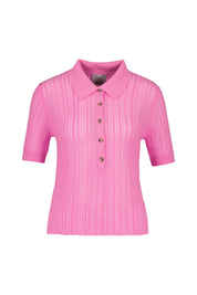 Strickpoloshirt aus Kaschmir - 62 - Pink