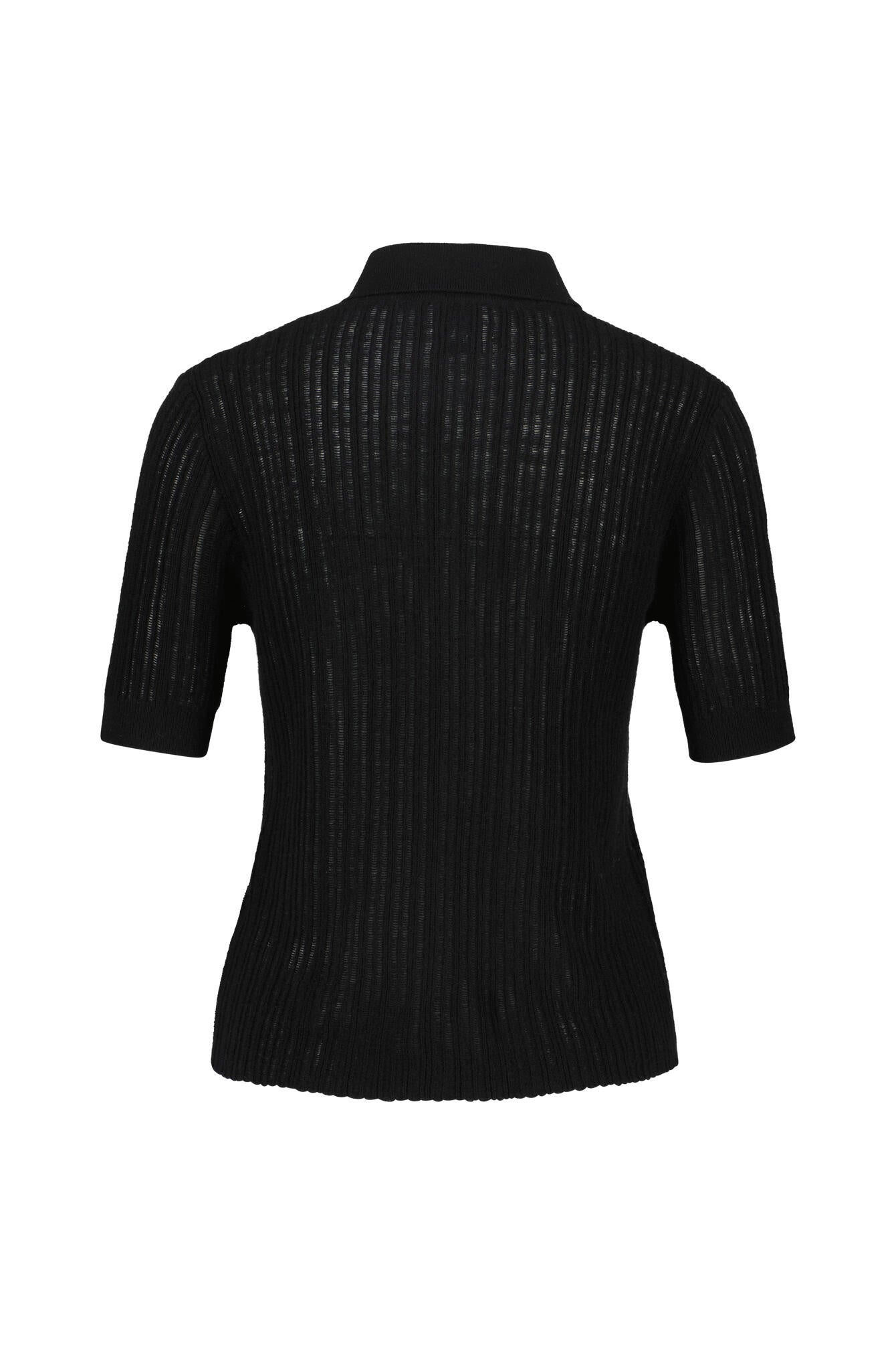 Strickpoloshirt aus Kaschmir - 90 - Schwarz