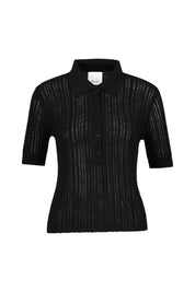 Strickpoloshirt aus Kaschmir - 90 - Schwarz