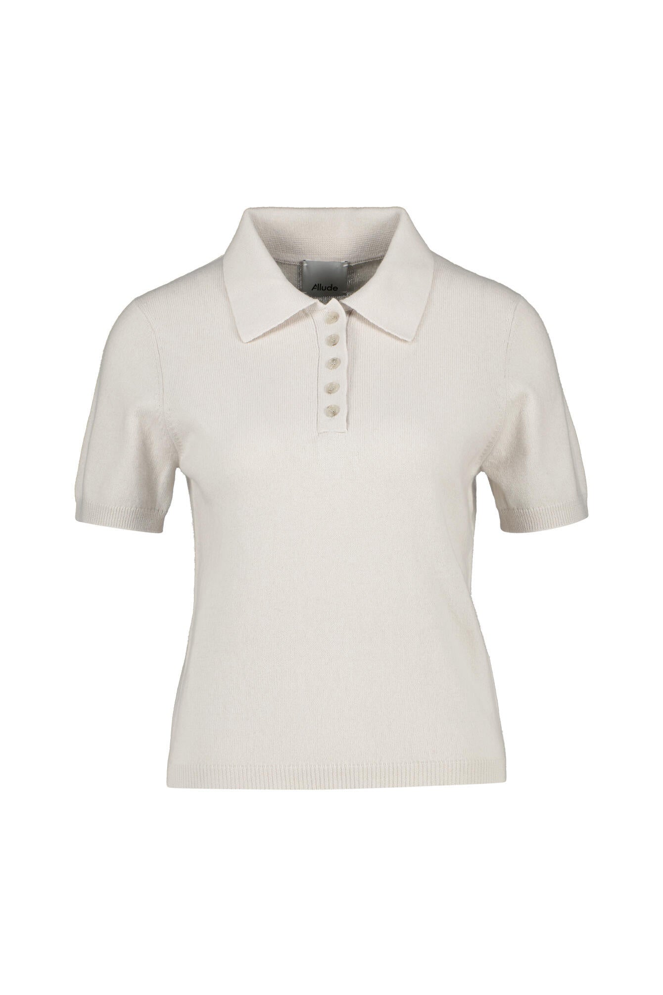 Strickpolosweater aus Baumwolle und Kaschmir - 80 - Beige