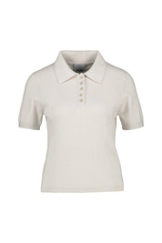 Strickpolosweater aus Baumwolle und Kaschmir - 80 - Beige