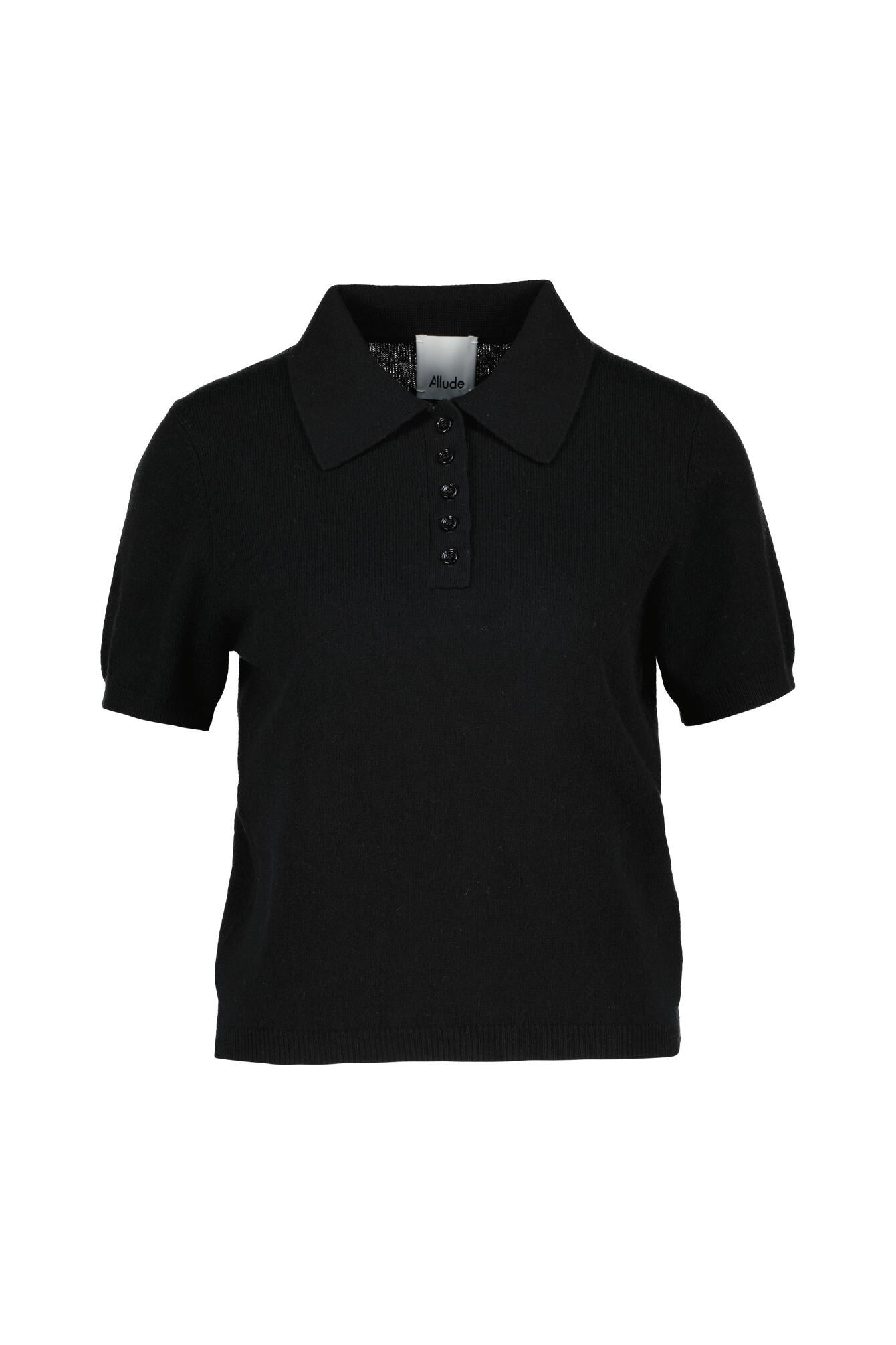 Strickpolosweater aus Baumwolle und Kaschmir - 90 - Schwarz