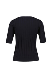 Strick-T-Shirt aus Schurwolle - 414 - Blau