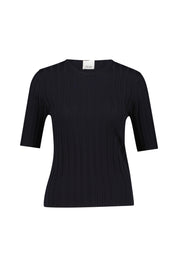 Strick-T-Shirt aus Schurwolle - 414 - Blau