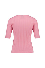 Strick-T-Shirt aus Schurwolle - 461 - Rosa