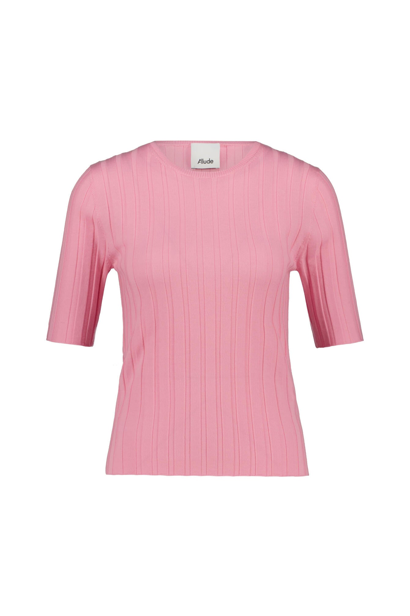 Strick-T-Shirt aus Schurwolle - 461 - Rosa