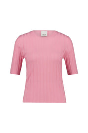 Strick-T-Shirt aus Schurwolle - 461 - Rosa