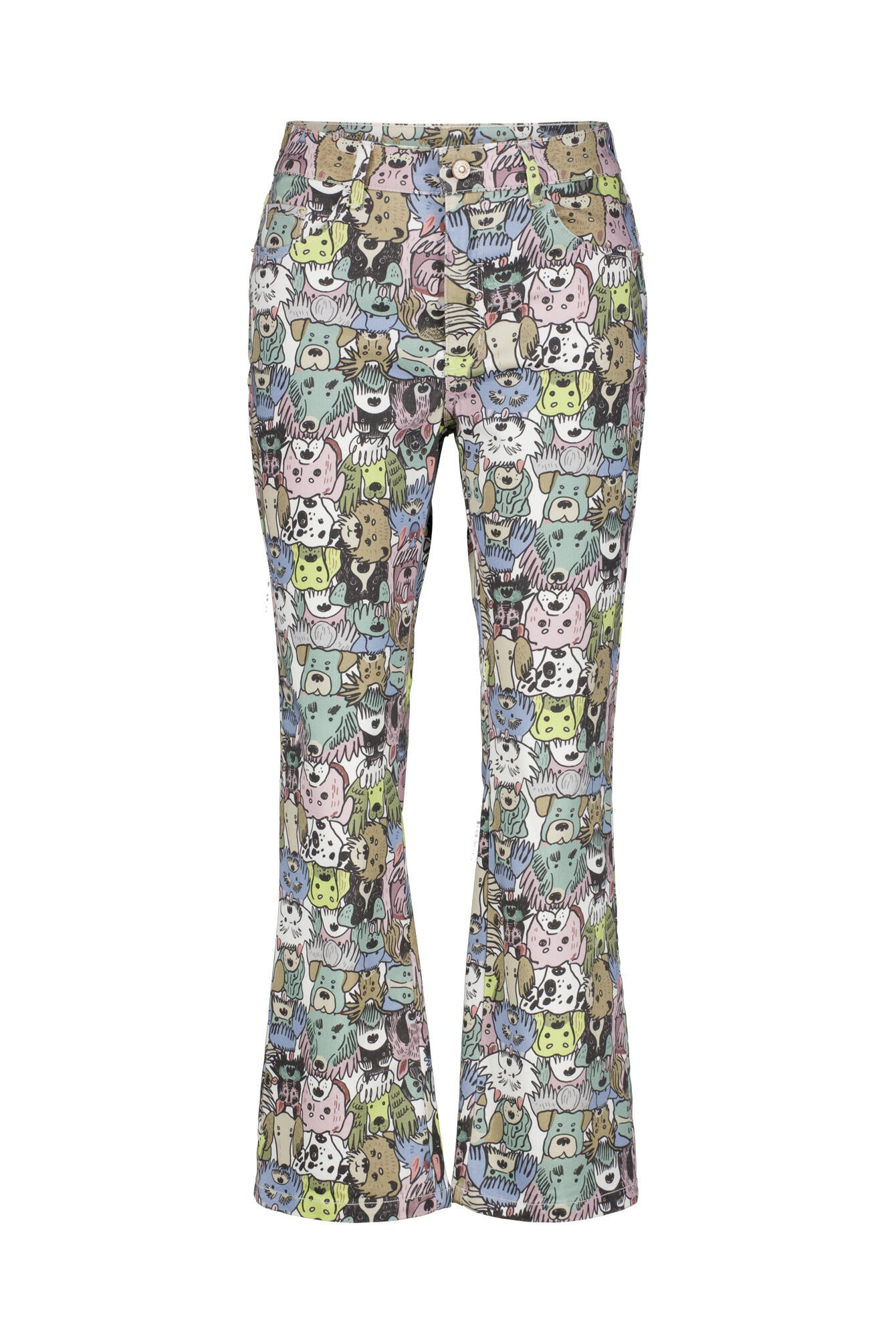 Jeans DREAM KICK Flared Leg - 917B colored dog print - Mehrfarbig