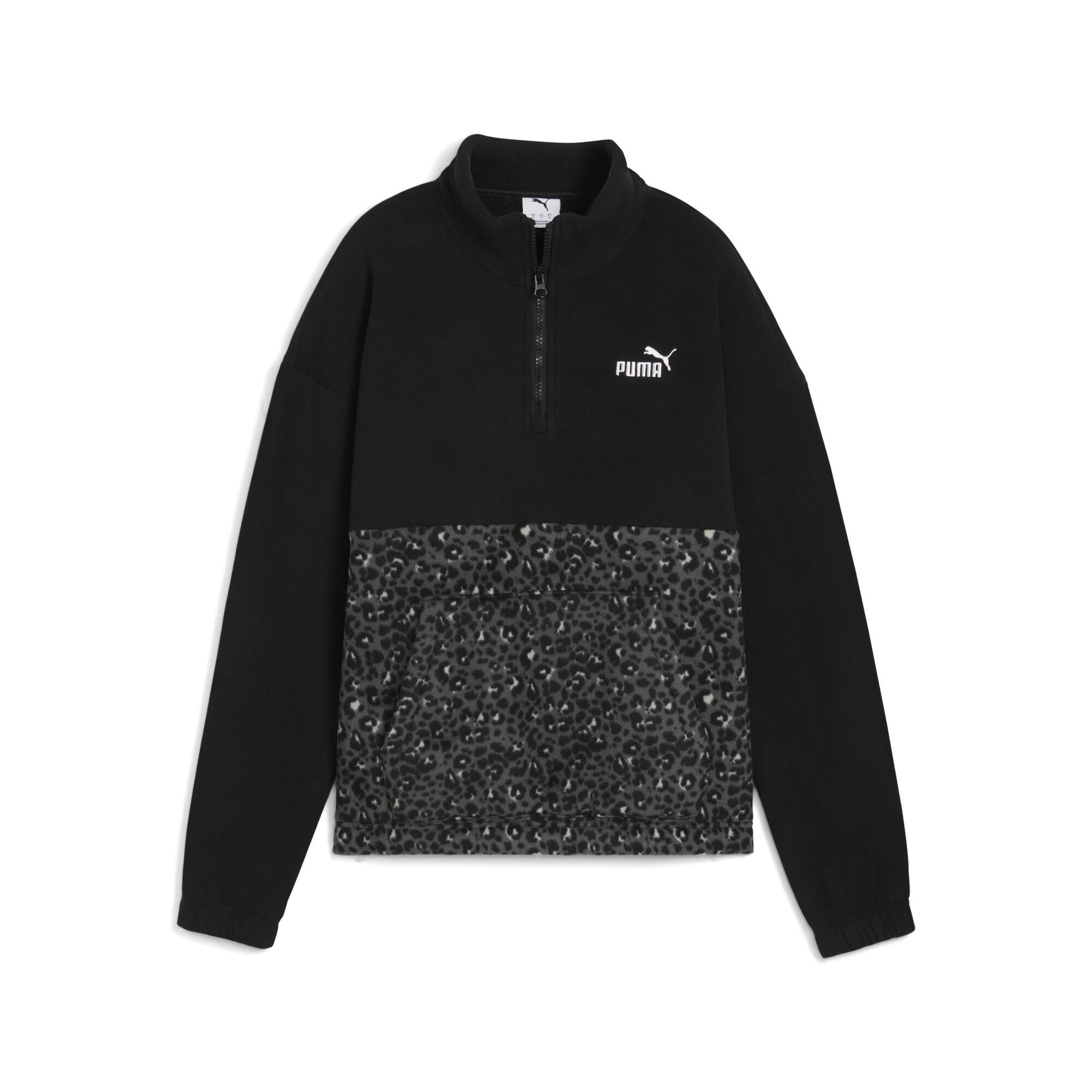 Fleecepullover mit Stehkragen - 001-PUMA Black - Schwarz