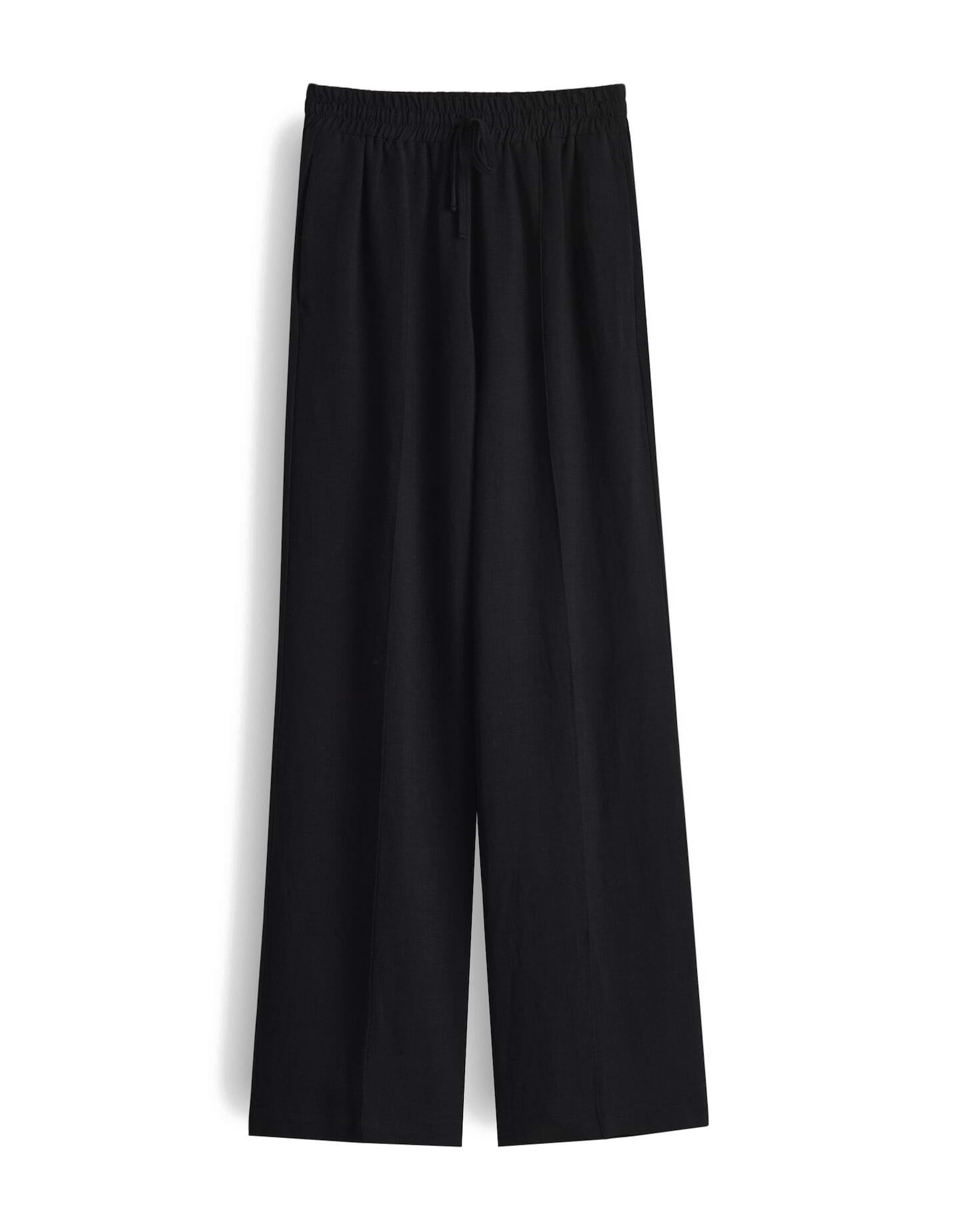 MALOTTA NATURAL Wide Leg Pants aus Viskose Leinenmix - 900-black - Schwarz