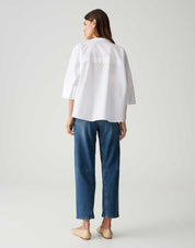 Bluse aus Baumwolle - 10-white - Weiß