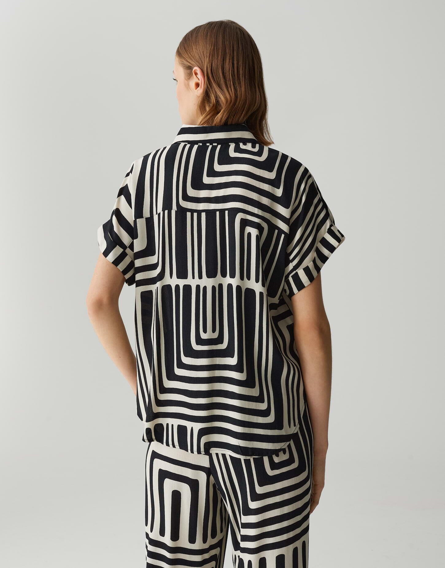 Bluse gemustert aus Viskose - 20003-natural glaze - Creme